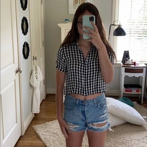 Kendall and Kylie cropped collared shirt